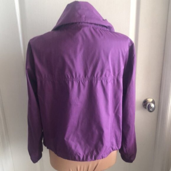 Xersion Cropped Rain Coat Jacket Water Resistant Bright Purple Sz.S-M New - Picture 4 of 11